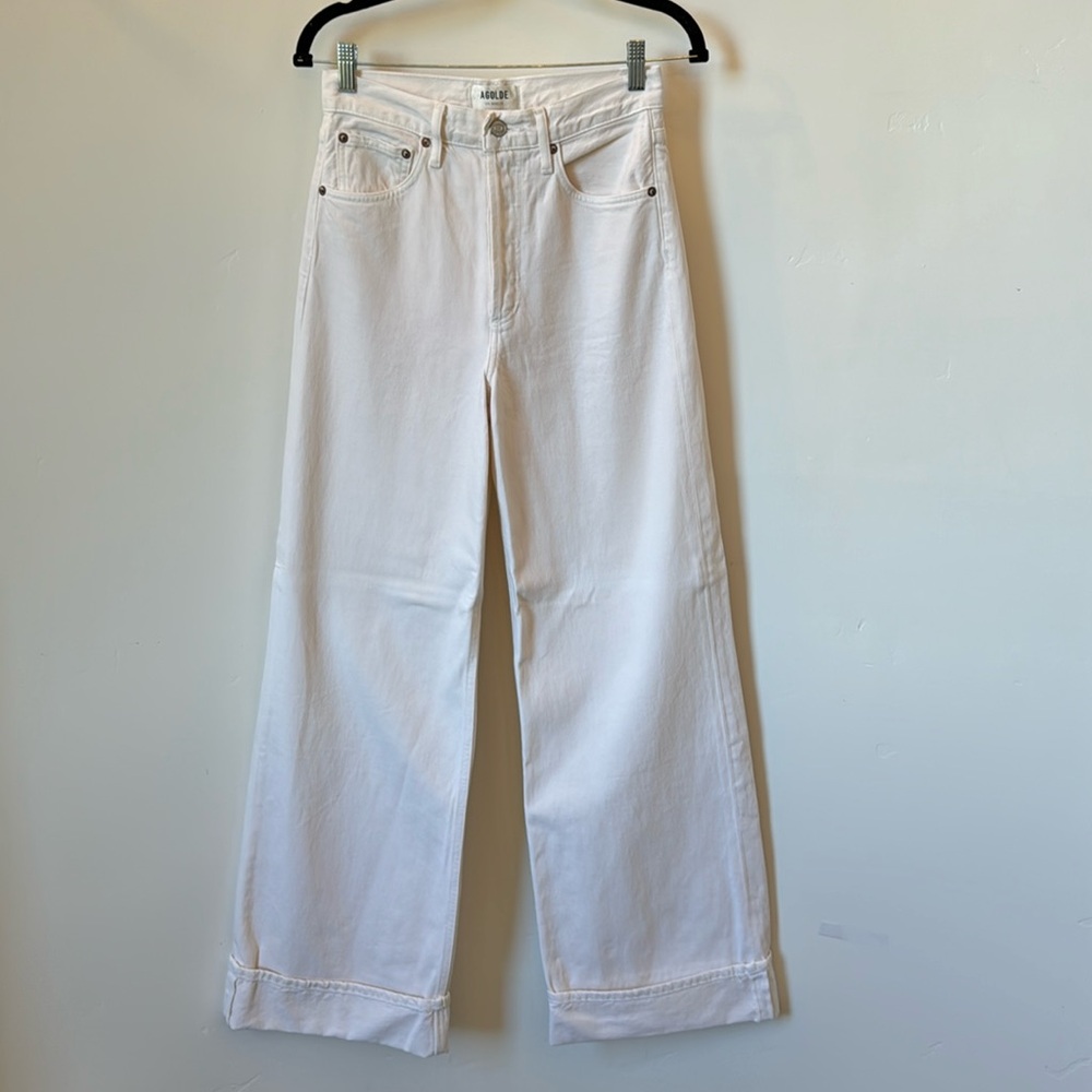 Agolde off white Dane cuff jean